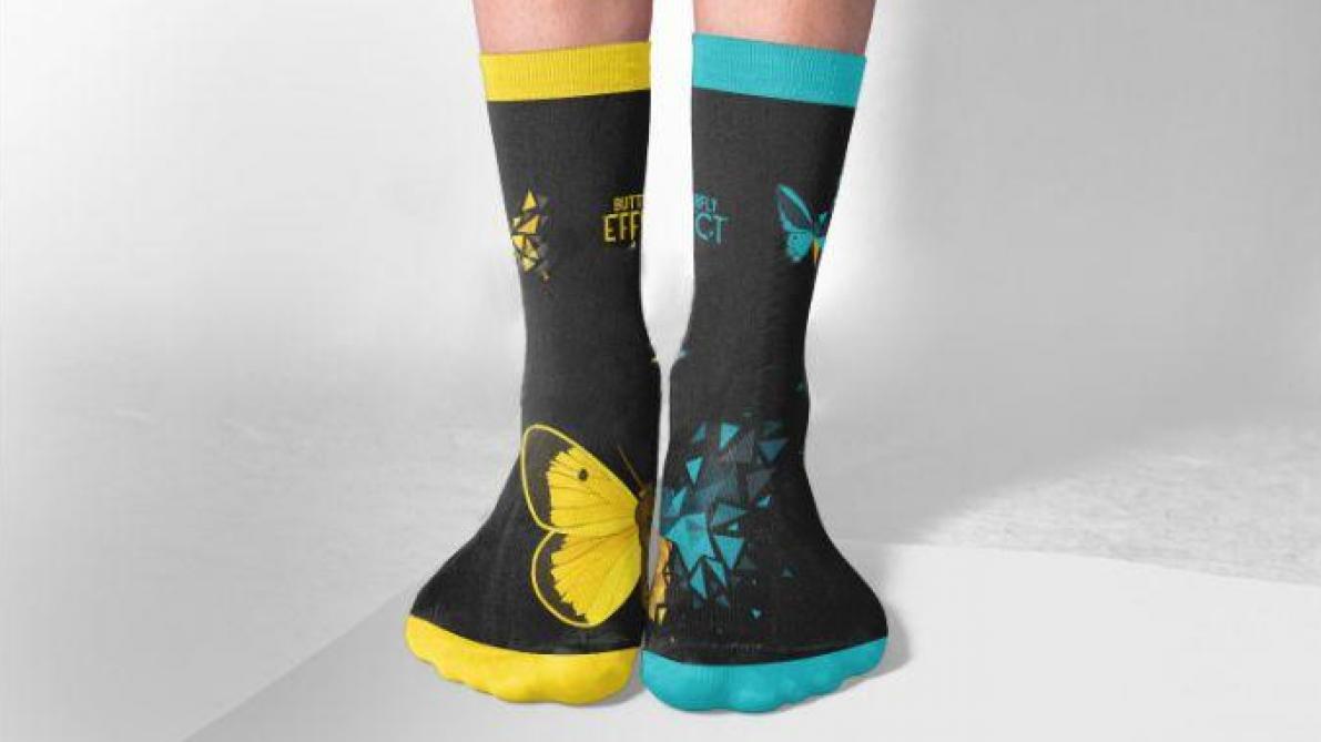 Chaussette dépareillé sale